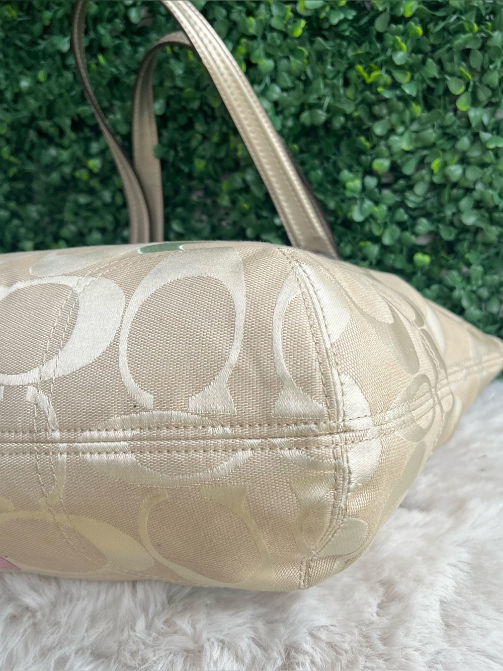 COACH Poppy Y2K Glam Bag Charm Op Art Tote Shoulder Bag 23521 - Picture 8 of 11
